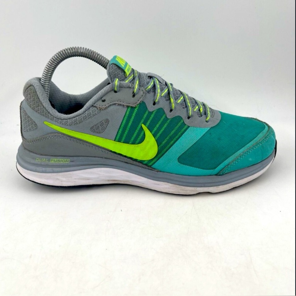 Nike Teal And Gray Dual Fusion X Running Shoes Size 6.5